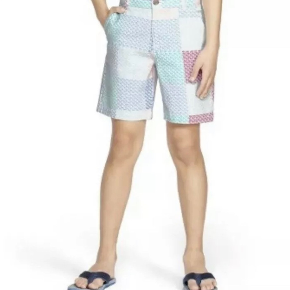 Vineyard Vines for Target Boys Patchwork Whale Shorts - Pink/Blue XL 16 NWT